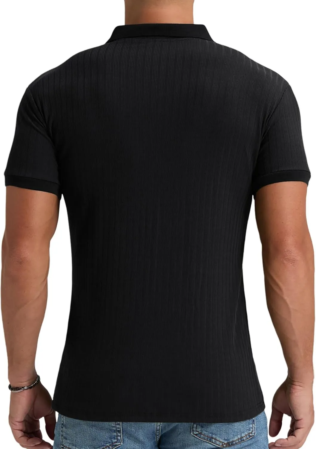 Aimeilgot Mens Polo Shirts Short Sleeve Casual Retro Summer T-Shirts Soft Knitted Classic Polo Tees