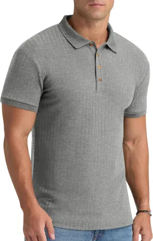Aimeilgot Mens Polo Shirts Short Sleeve Casual Retro Summer T-Shirts Soft Knitted Classic Polo Tees