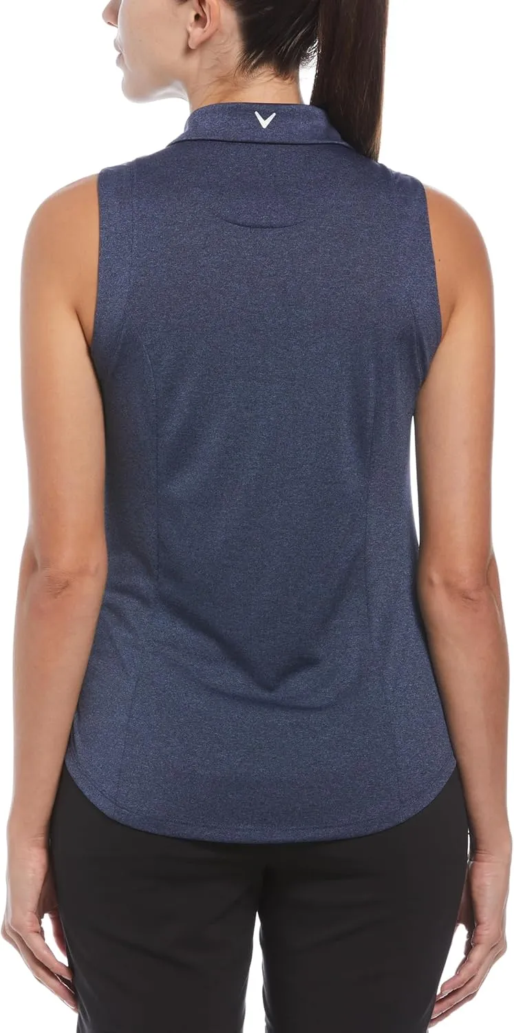 Callaway Women's Heather Sleeveless Golf Polo Shirt