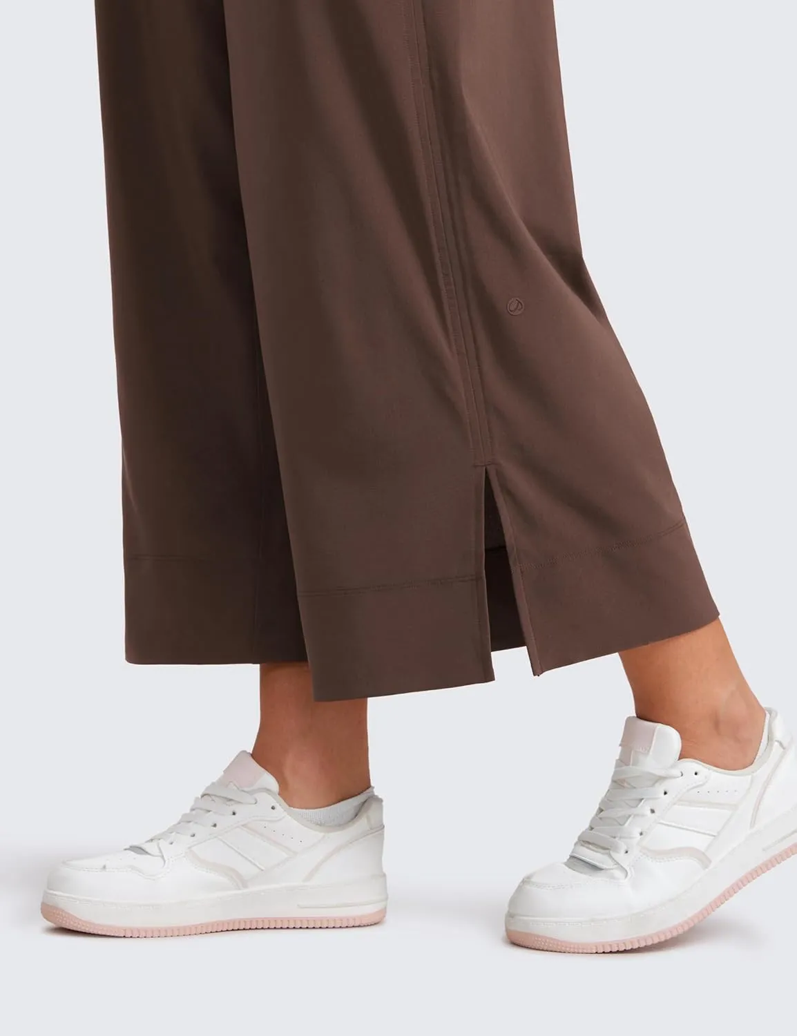 CRZ YOGA Lightweight Wide Leg Cropped Pants for Women 25" High Waisted Loose Casual Lounge Travel Work Sweatpants Summer