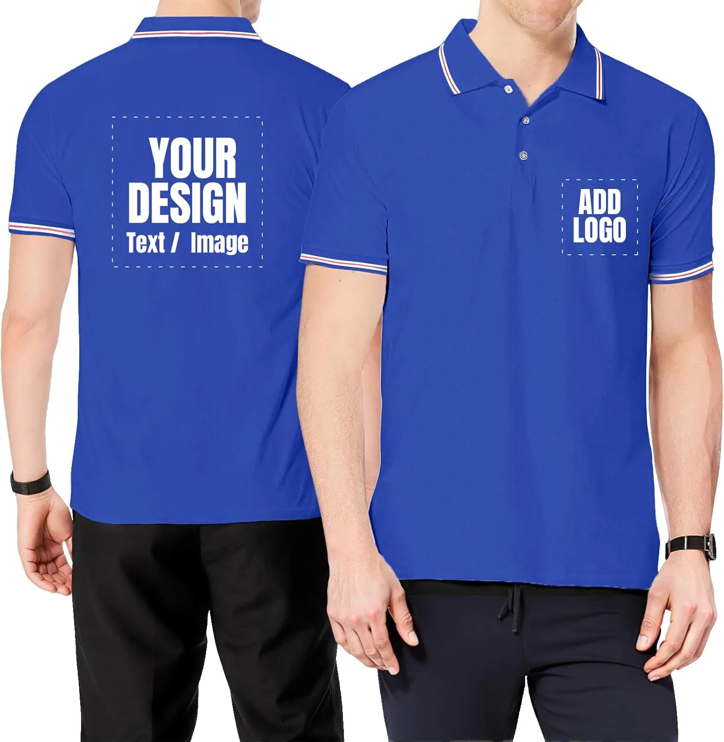 Custom Polo Shirts for Men and Women Customized T-Shirt Design Your Own with Logo Text Photo Short Sleeves