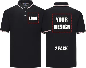 Custom Polo Shirts for Men and Women Customized T-Shirt Design Your Own with Logo Text Photo Short Sleeves