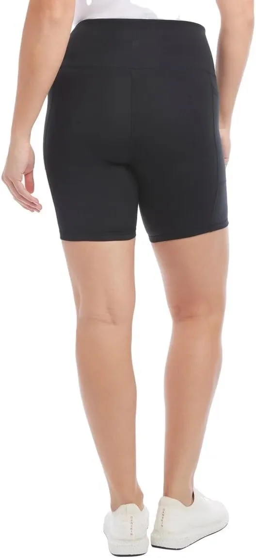 Danskin Women's High Rise Bike Shorts - Workout Shorts - Volleyball Shorts - Yoga and Dance, 2-Pack