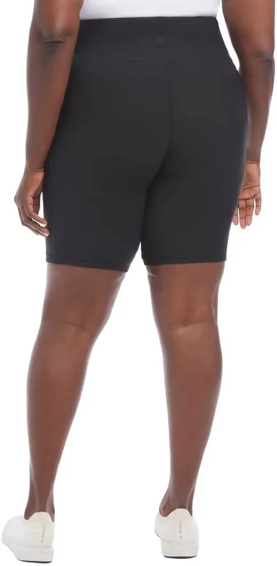 Danskin Women's High Rise Bike Shorts - Workout Shorts - Volleyball Shorts - Yoga and Dance, 2-Pack