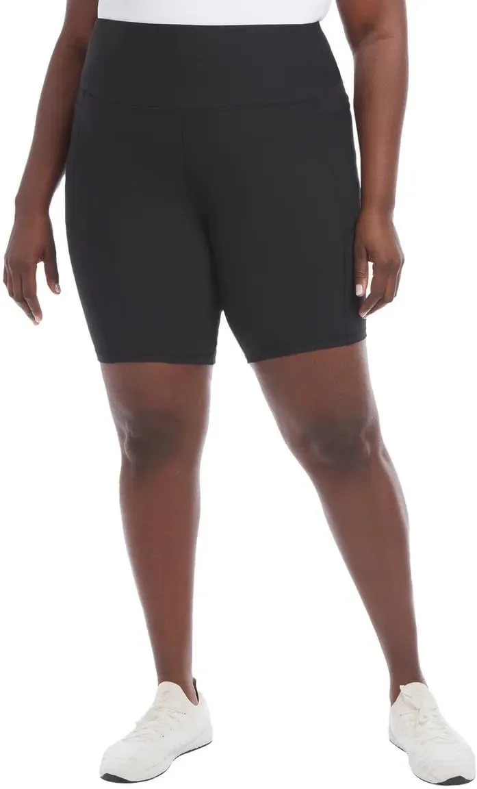 Danskin Women's High Rise Bike Shorts - Workout Shorts - Volleyball Shorts - Yoga and Dance, 2-Pack