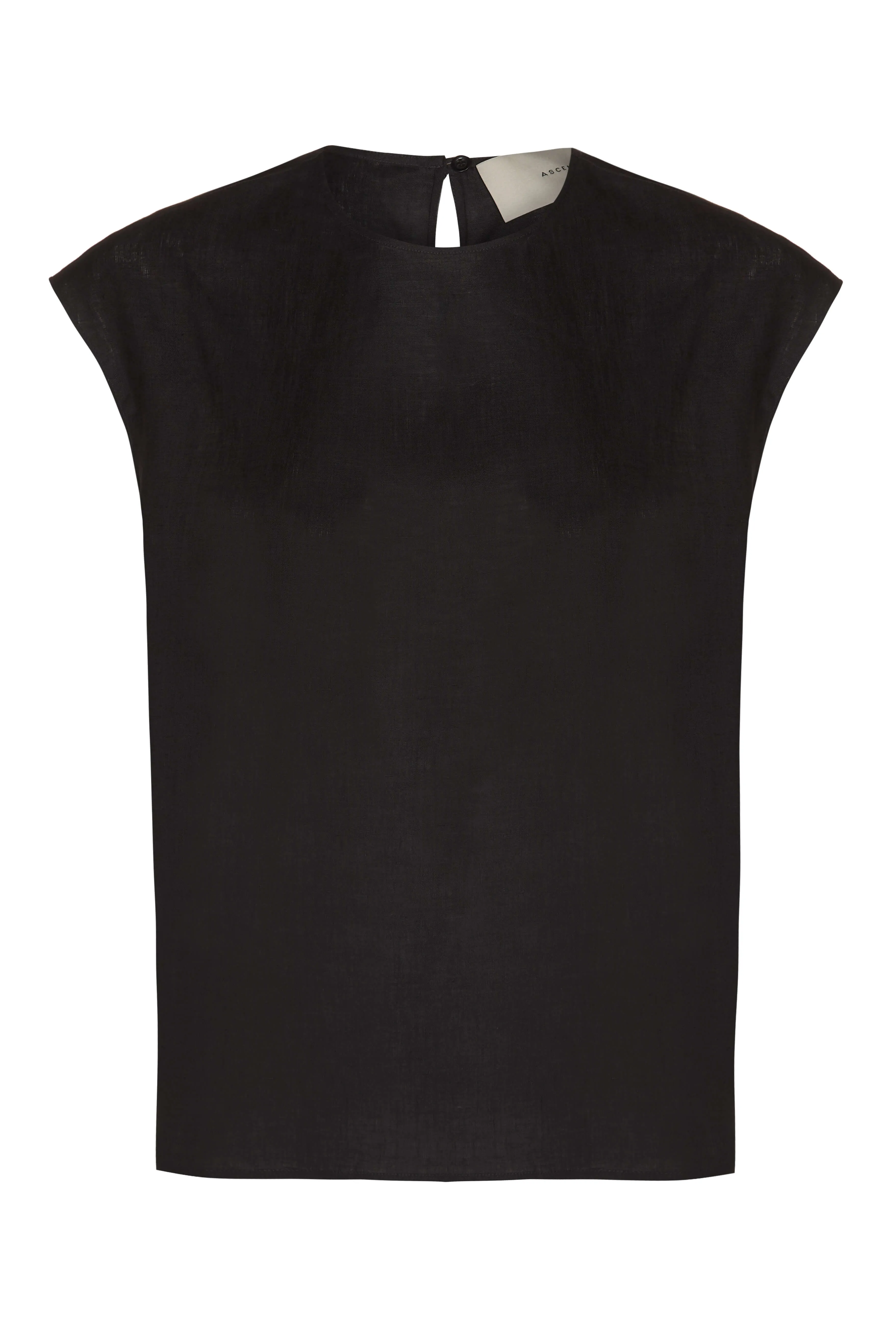 Dasha Sleeveless Top Black Organic Linen