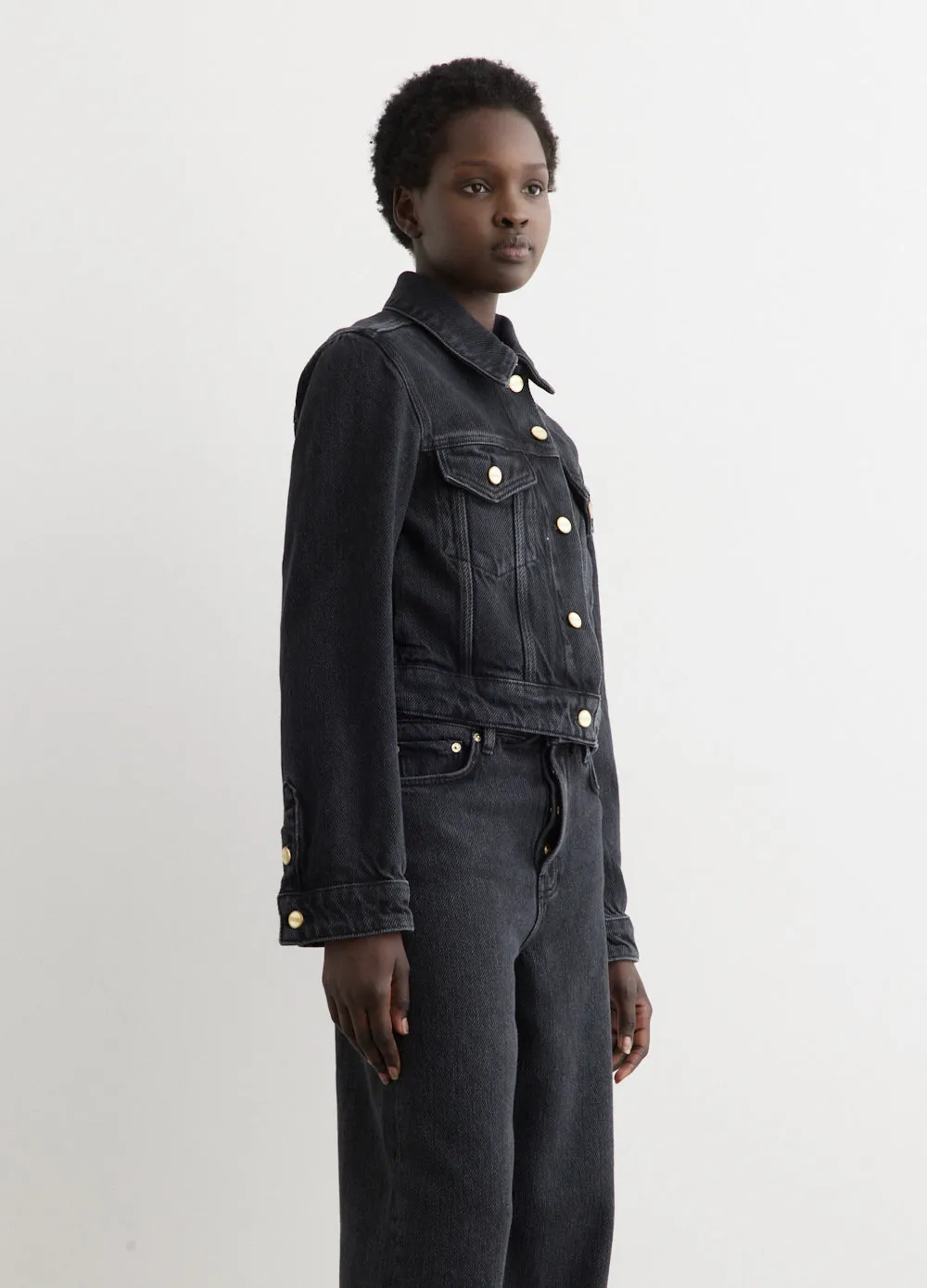 Heavy Denim Cropped Jacket