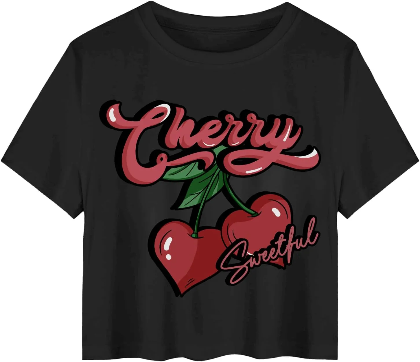 Hilinker Womens Short Sleeve Graphic Crop Tops Vintage Tees Summer Cute T Shirts