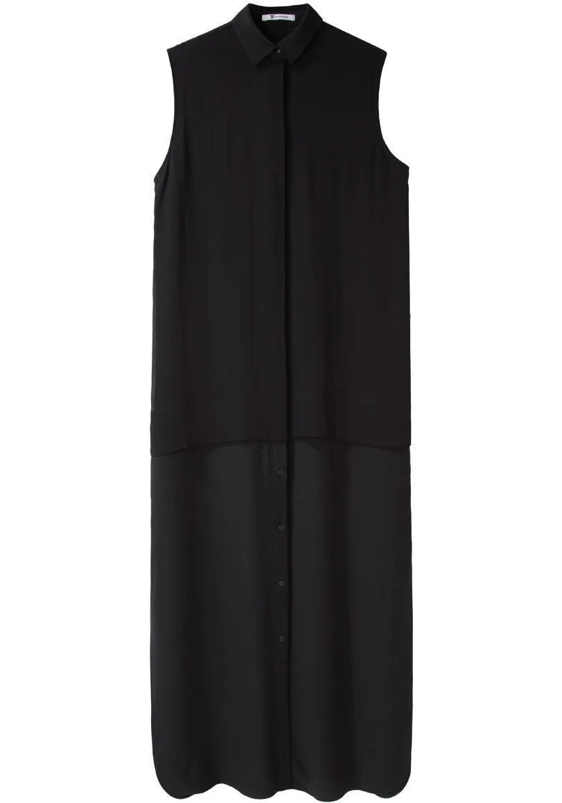 Layered Silk Shirtdress