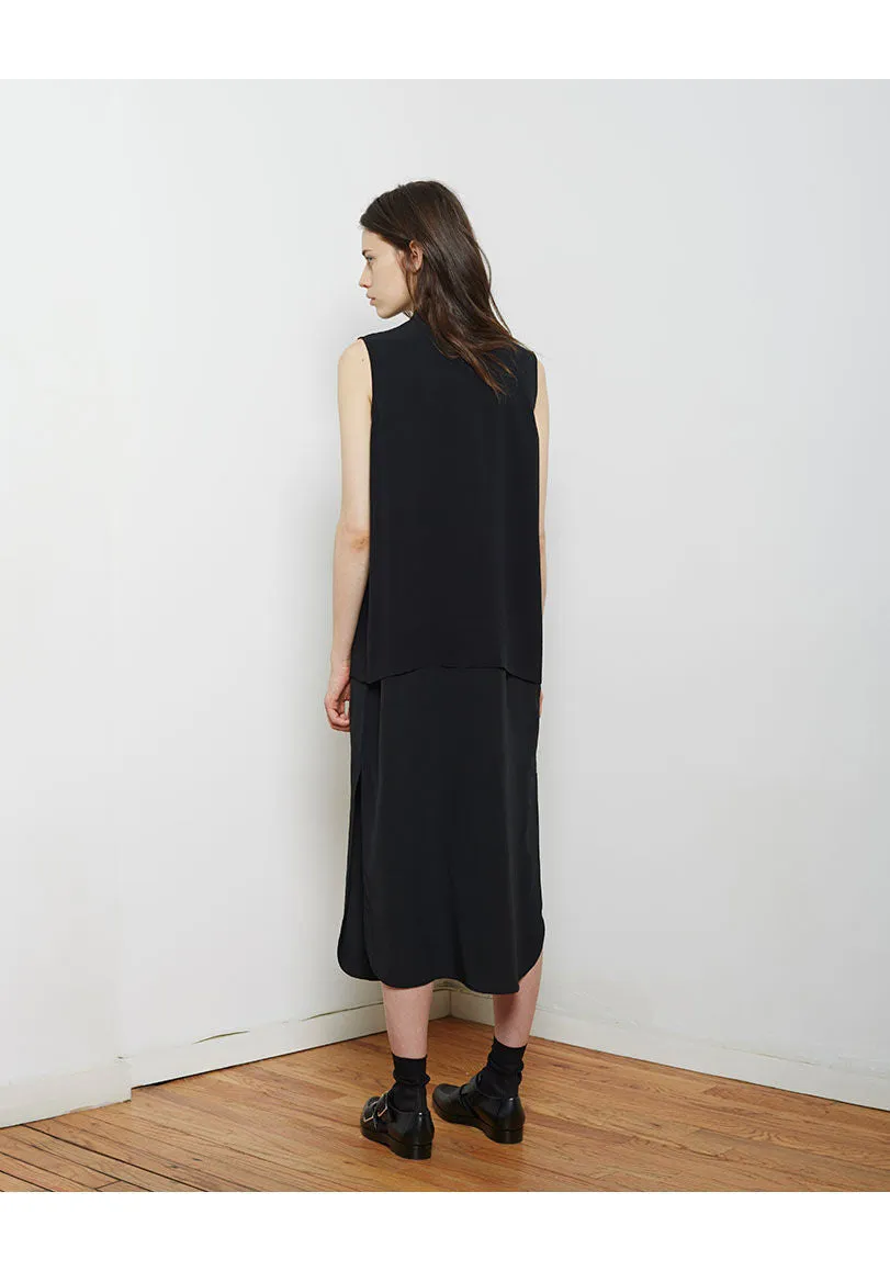 Layered Silk Shirtdress