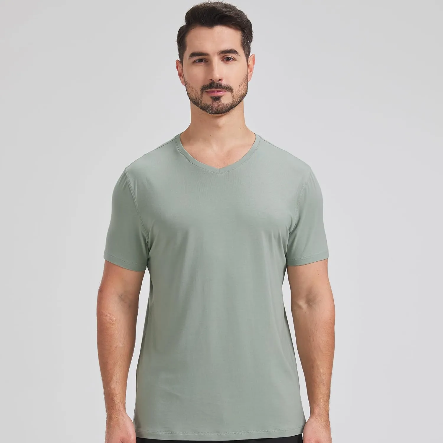 netdraw Men's Ultra Soft V-Neck Bamboo Viscose T-Shirt Comfy Lightweight Casual Basic Undershirts Pajama Tops