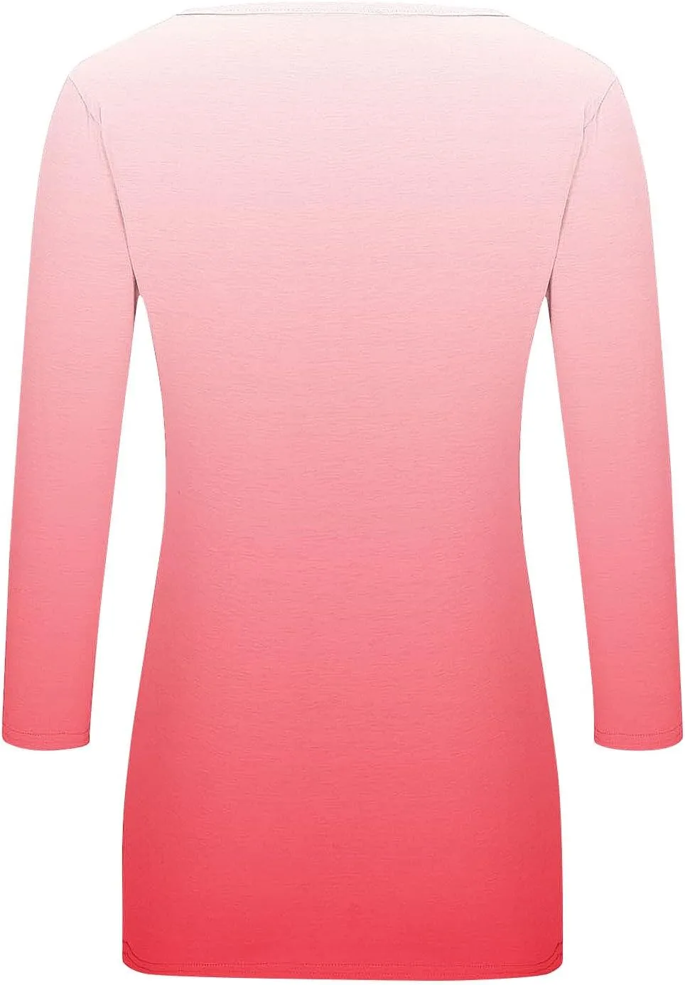 Plus Size Tops Womens 3/4 Length Sleeves Square Collar Gradient Color Tunic Top Casual Loose Going Out T-Shirts Summer