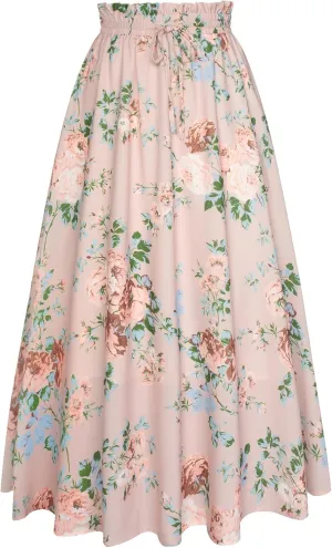 Scarlet Darkness Renaissance Maxi Skirts for Women Summer Floral Long Skirt with Pockets