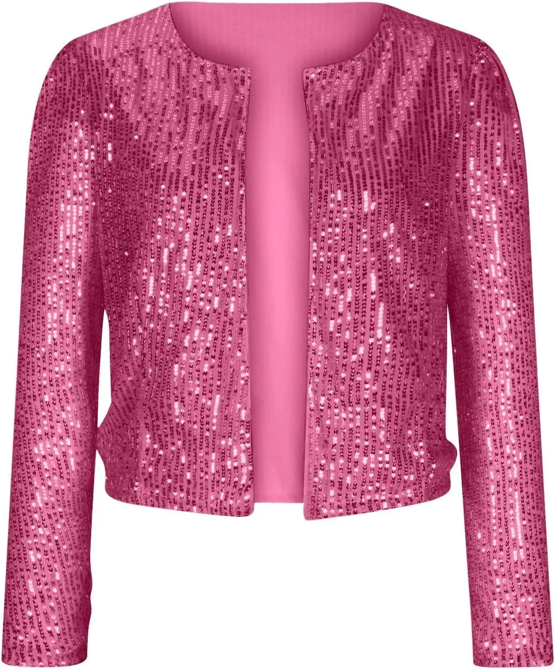 Sequin Jackets for Women Evening Party Glitter Tops Front Zip Long Sleeve Jackets Fashion Sparkly Bomber Clothes