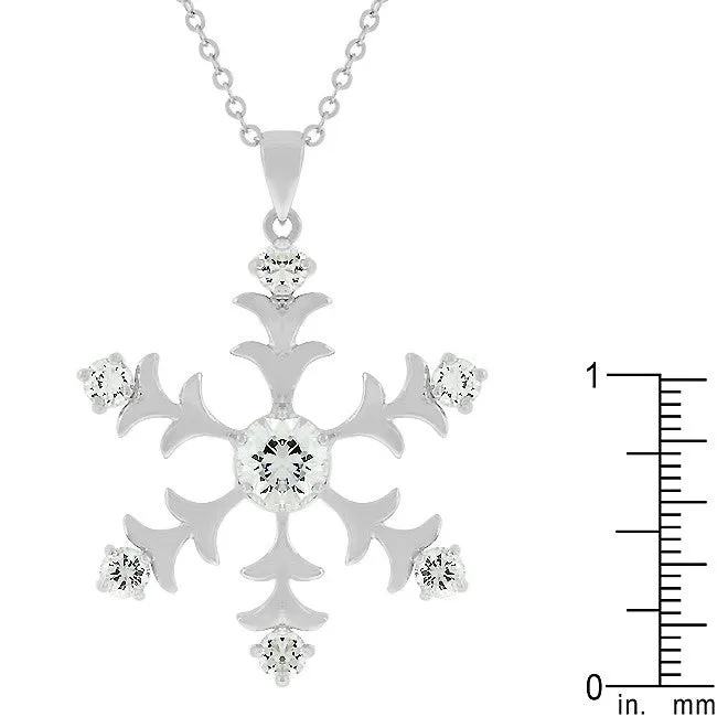 Silvertone Snowflake Pendant