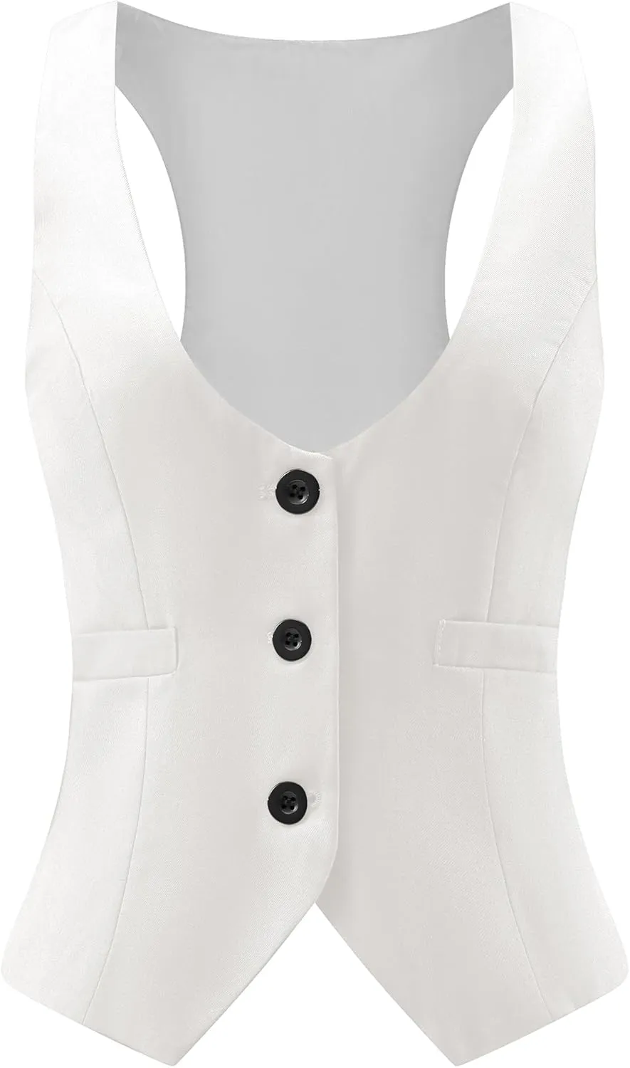V VOCNI Suit Vest for Women Waistcoat Vintage Steampunk Dressy Casual Racerback Vest Jacket