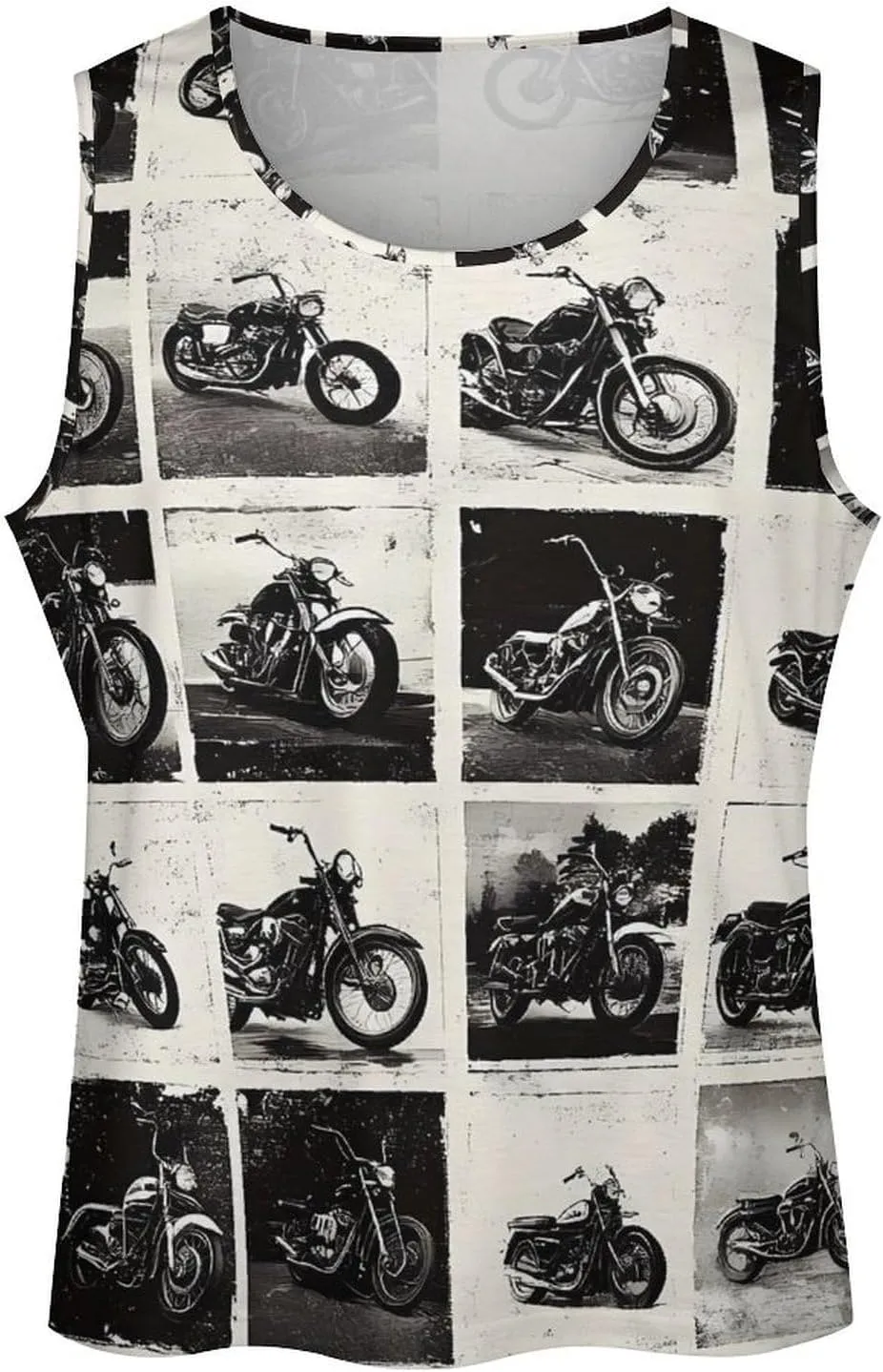 Vintage Motorcycles Fashion Men's Tank Tops Classic Vest Workout Gym Sleeveless T-Shirts Summer Casual