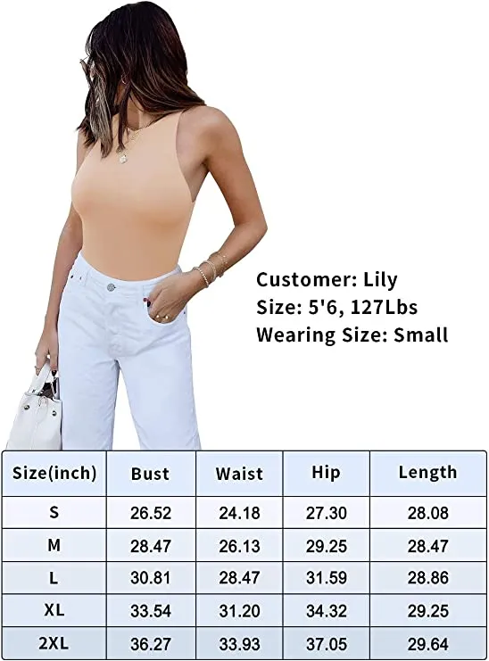 Wholesale Women's Sleeveless Racer Back Halter Neck Bodysuit Tank Tops