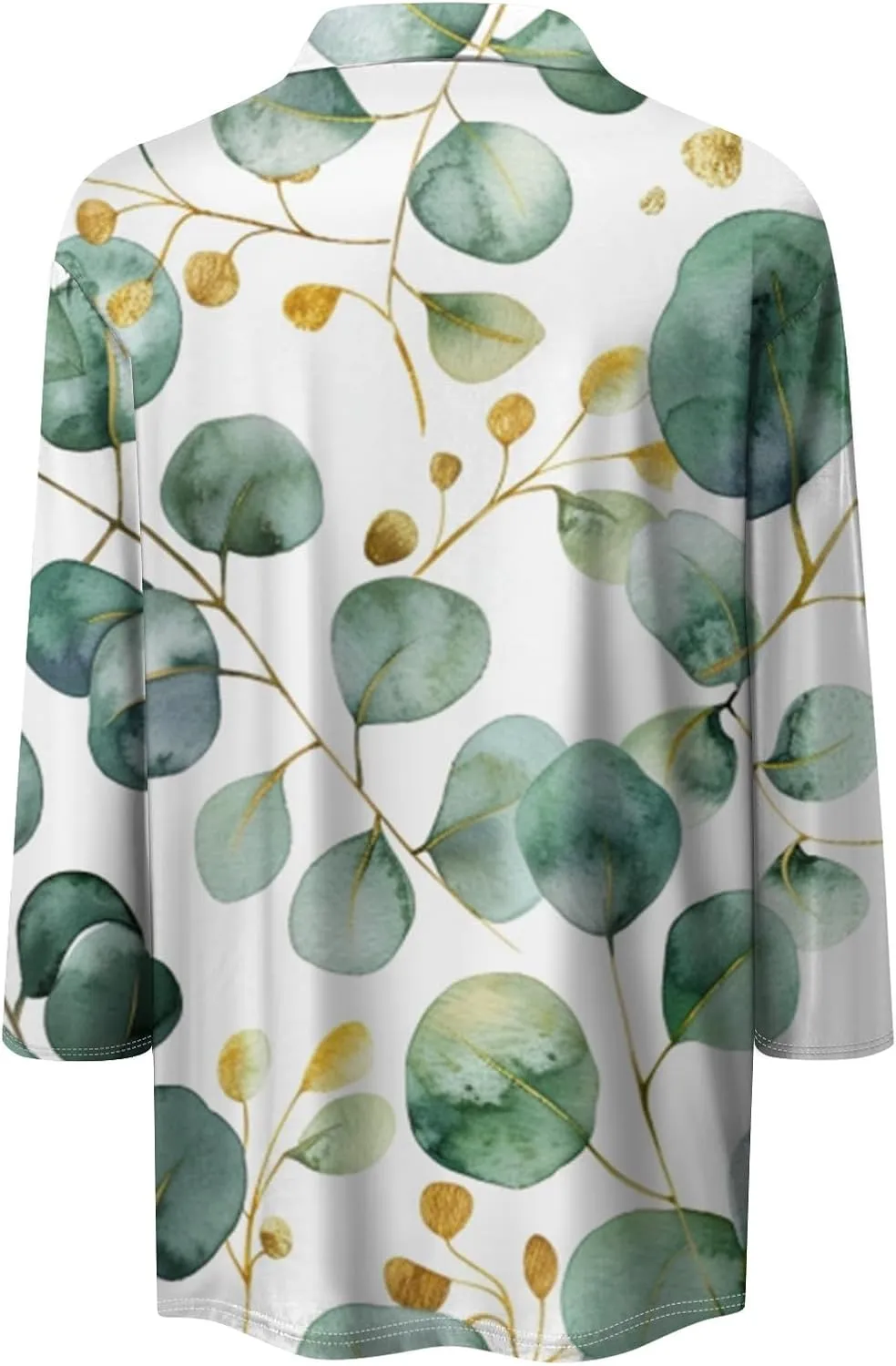 Women's 3/4 Sleeve Tops Polo Shirts V Neck Collared Tshirt Cute Printed Tee Blouse Casual Three Quarter Sleeve Tops
