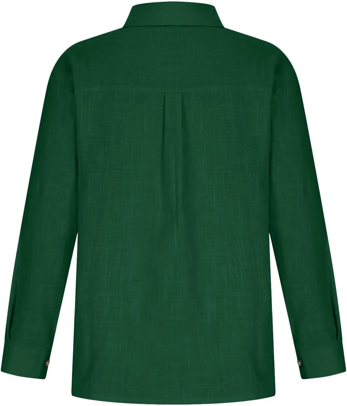 Womens Cotton Linen Button Down Shirt 2025 Summer Casual Long Sleeve Solid Color Shirts Loose Work Tops with Pockets