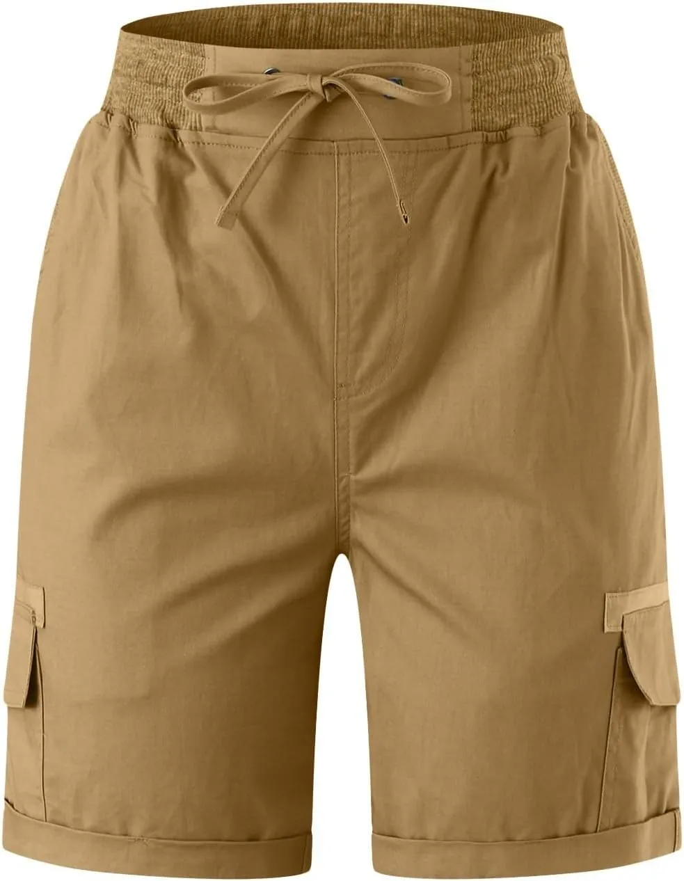Womens Loose Fit High Waist Casual 4 Pockets Hiking Shorts Summer Workout Plus Size Cruise Shorts Cargo Short Pants