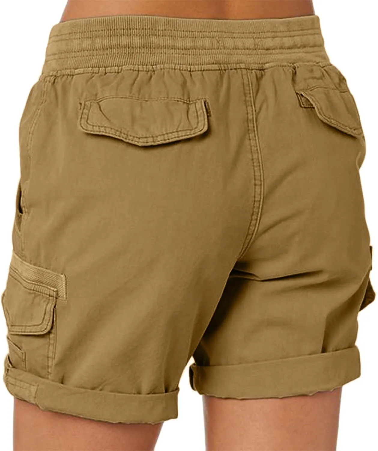 Womens Loose Fit High Waist Casual 4 Pockets Hiking Shorts Summer Workout Plus Size Cruise Shorts Cargo Short Pants