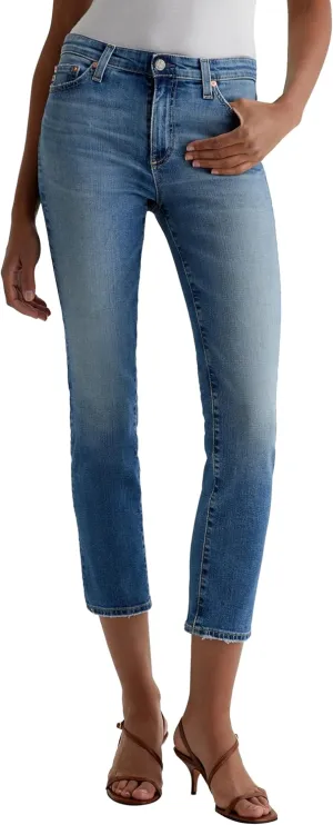 Women's Mari Mid Rise Slim Straight Crop Jean