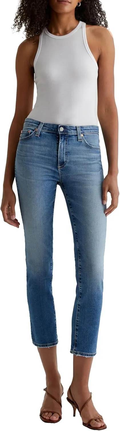 Women's Mari Mid Rise Slim Straight Crop Jean