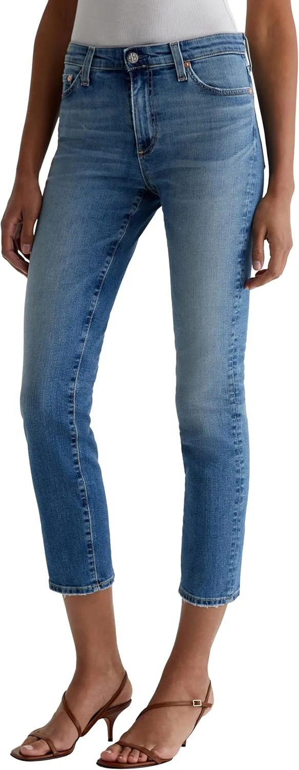 Women's Mari Mid Rise Slim Straight Crop Jean