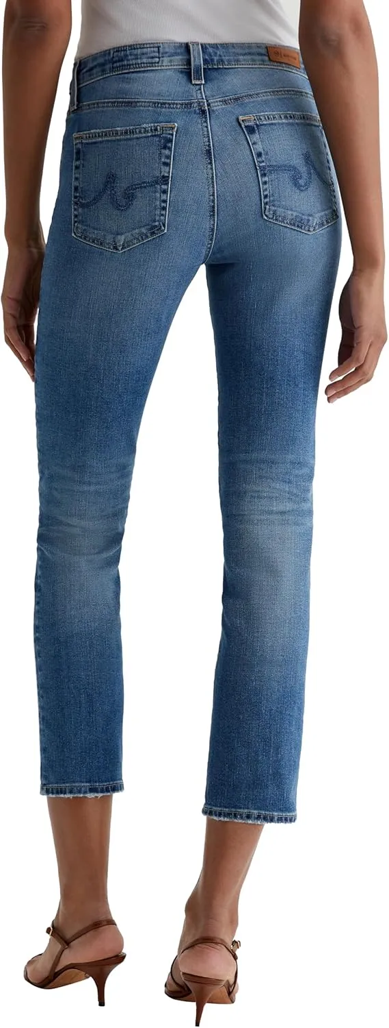 Women's Mari Mid Rise Slim Straight Crop Jean