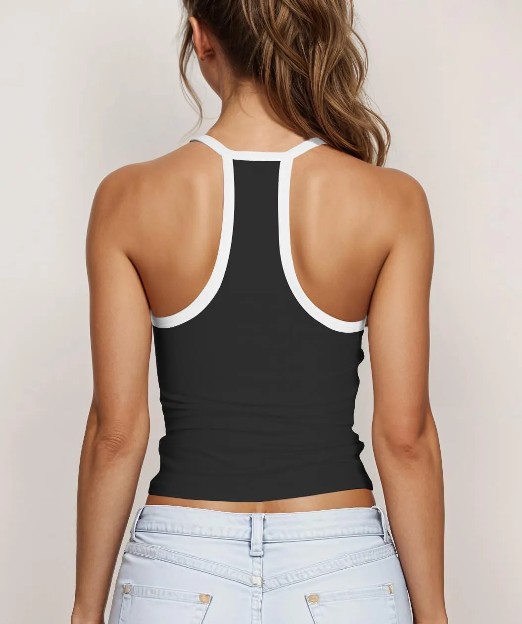 Womens V Neck Racerback Tank Tops Workout Tops for Women Sleeveless Tops